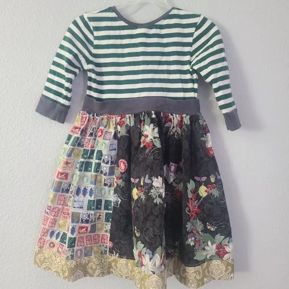 KPea toddler girl Patchwork Christmas Holiday Dress Size 5T - Picture 3 of 11